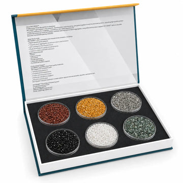 ROCBIND six round sample containers displayed in a white presentation box