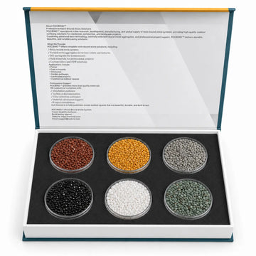 ROCBIND white presentation box with six round sample containers